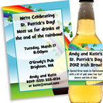 Pot of Gold rainbow theme St. Patrick's Day invitations and favors